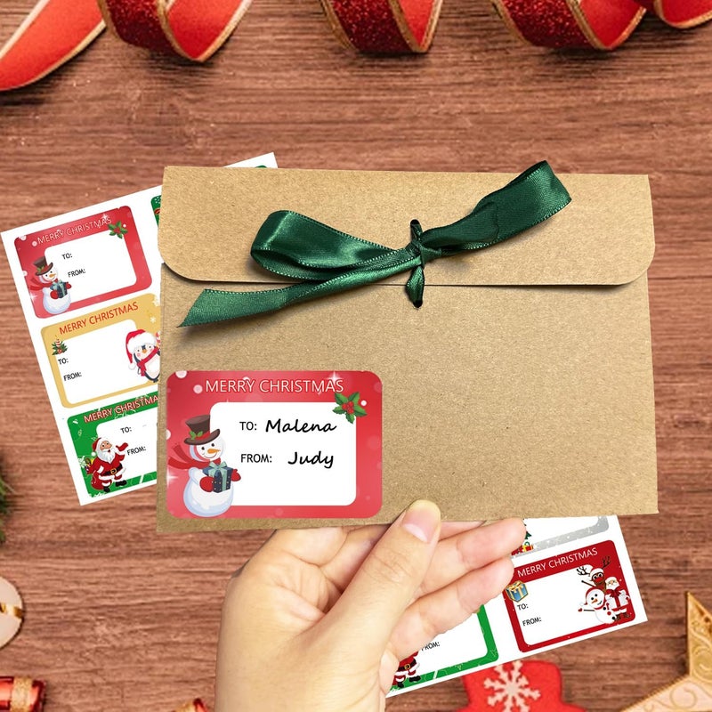 Ccswybf 120Pack Christmas Labels Stickers 65 x 45mm Christmas Name Gift Label Xmas Tags Sticker Self-Adhesive Christmas Sticky Labels for Present Cards - Image 5